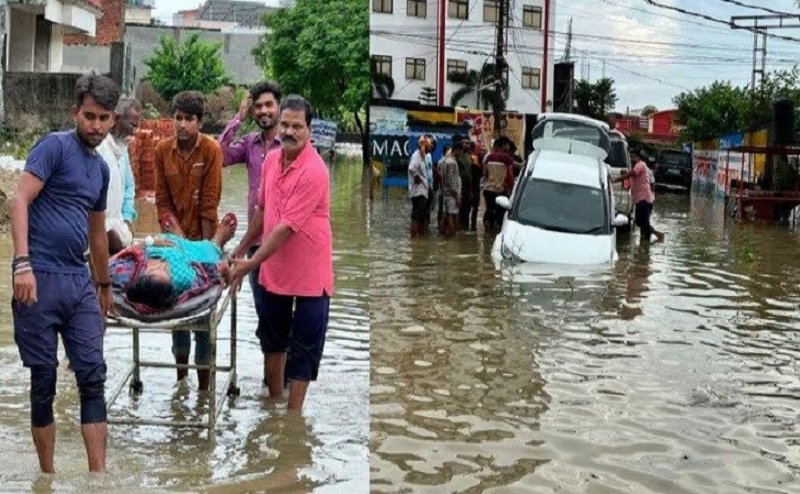 गोरखपुर में रिकॉर्ड बारिश से धरे रह गए जलनिकासी के सारे इंतजाम, मूसलाधार बारिश से डूब गए शहर के कई इलाके