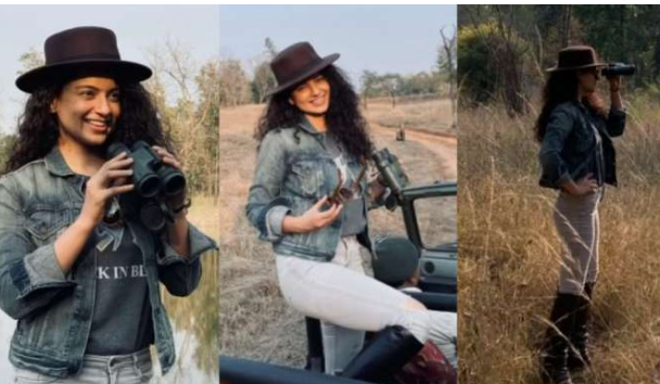 Watch, Kangana Ranaut takes a day off from 'Dhaakad' shoot, enjoys jungle safari