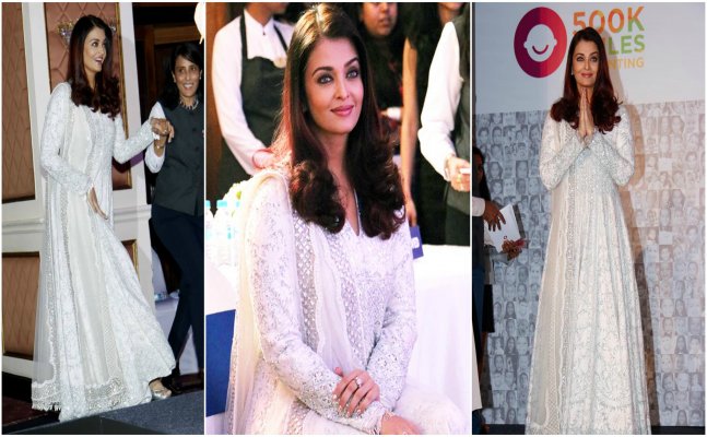 Aishwarya Rai looks HEAVENLY in white Anarkali