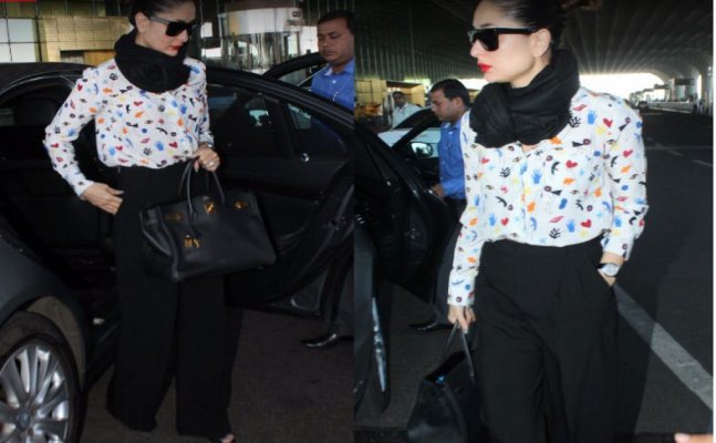 Yay or Nay: Kareena Kapoor in printed shirt and black pants
