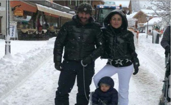 Taimur's Swiss vacation picture in snowfall proves he's having a blast 