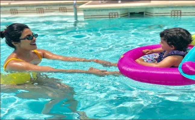 Priyanka Chopra takes a dip in pool with her adorable niece
