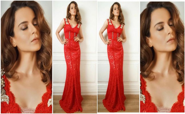 RED ALERT! Kangana Ranaut's dolls up in bodycon gown