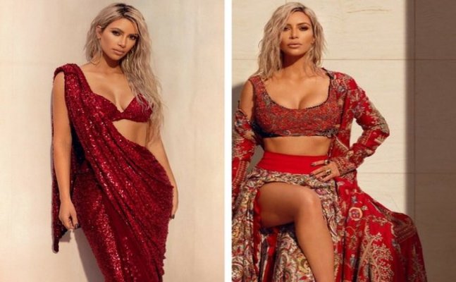 After lehenga, Kim Kardashian looks like a dream in saree