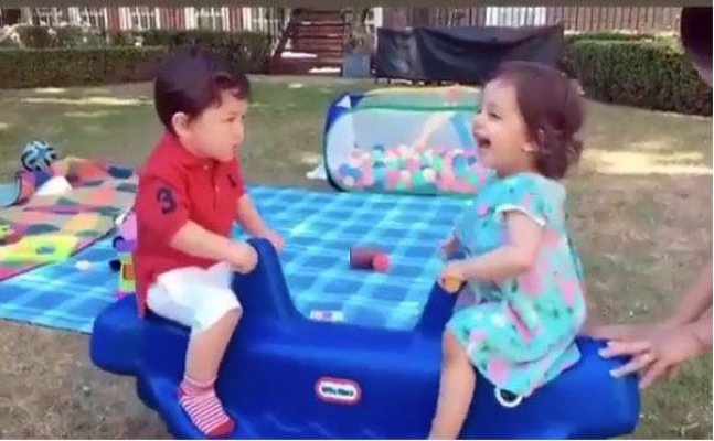 Taimur spends time with his girlfriend on seesaw