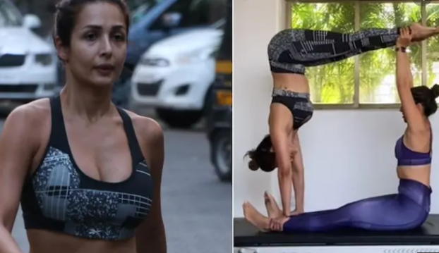 Watch, Pilates girl Malika Arora in sports bra and tights   
