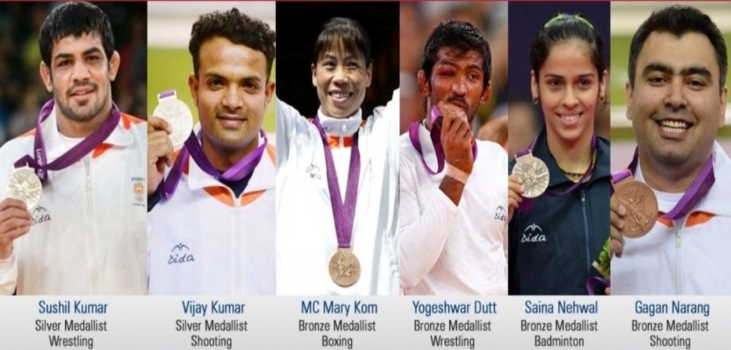 India won 6 medals in summer Olympics 2012