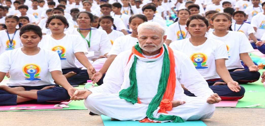  First International Day of Yoga celebrated on 21st June 2015