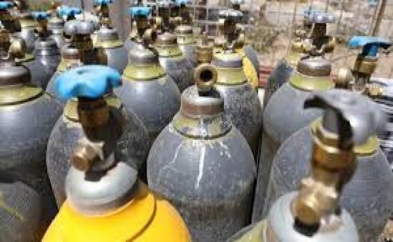 Oxygen tanks stored up in Vijayawada stores