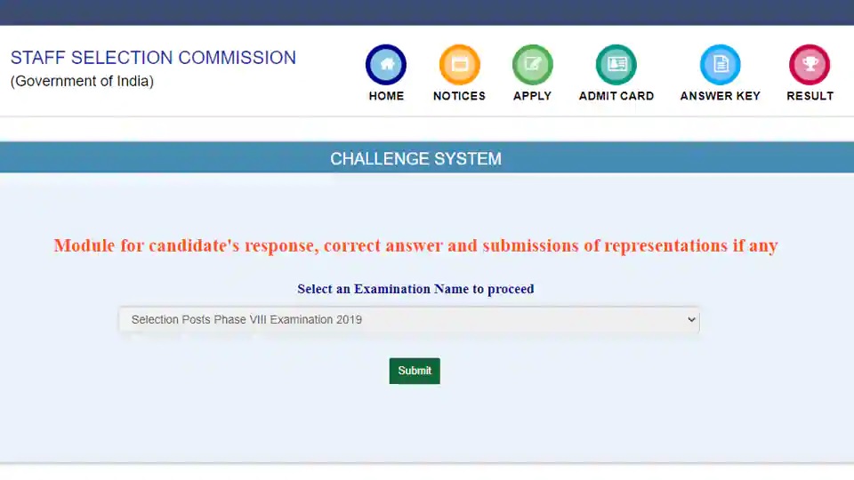 SSC Selection Post Phase 8 answer key 2020 released at ssc.nic.in, here’s direct link