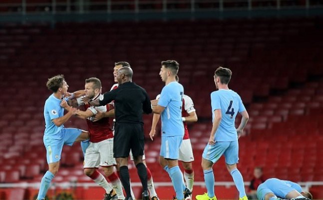 Watch: Jack Wilshere shown red after brawl at the Emirates