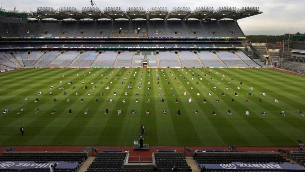 Dublin's Croke Park pitch was converted into a praying area this Eid 